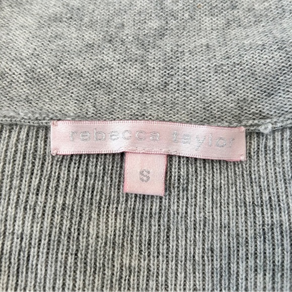 Rebecca Taylor Silk & Cashmere Peplum Cardigan With Tie-Hoodie - Picture 12 of 14